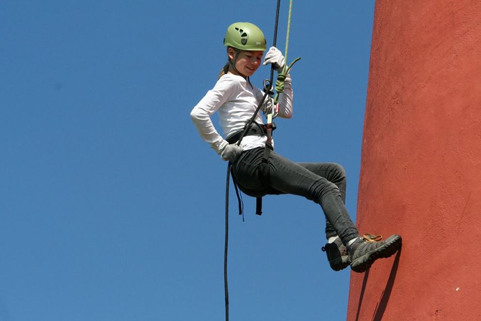 Rappelling fra tårnet, Bovbjerg Fyr 20/7