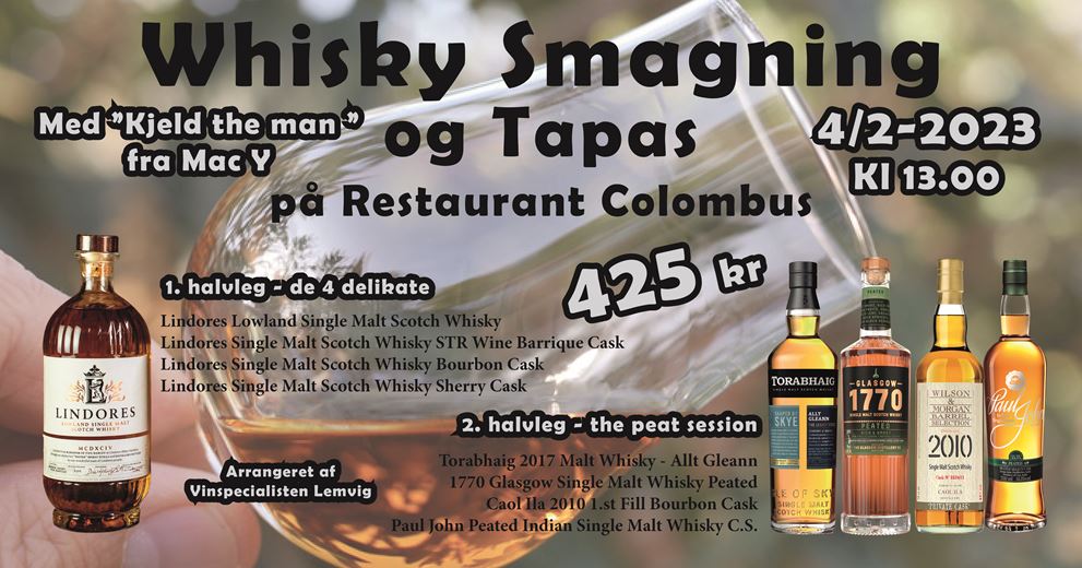 Whisky smagning og Tapas