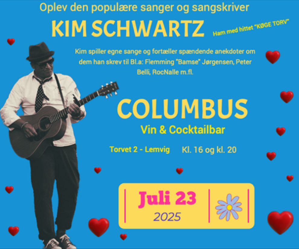 Koncert med Kim Schwartz hos Columbus Vin & Cocktailbar