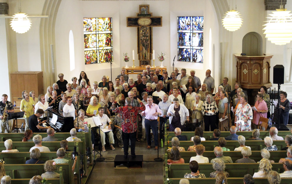 Flashmob med Seniorhøjskolens Sommergospel i Lemvig