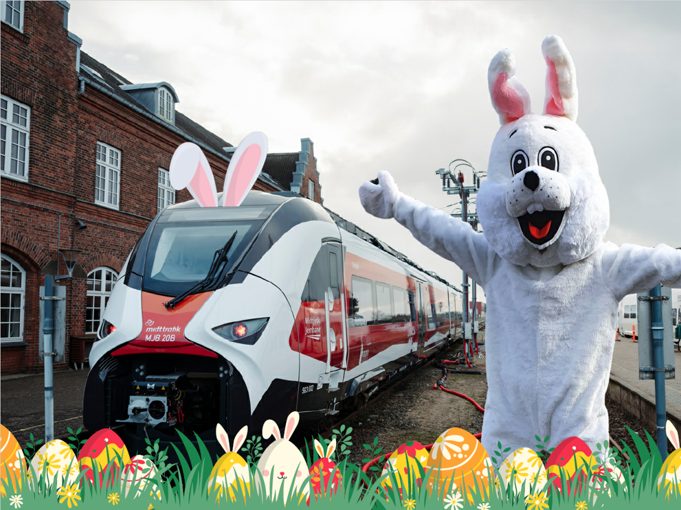 Tag på togtur med påskeharen og få et påskeæg