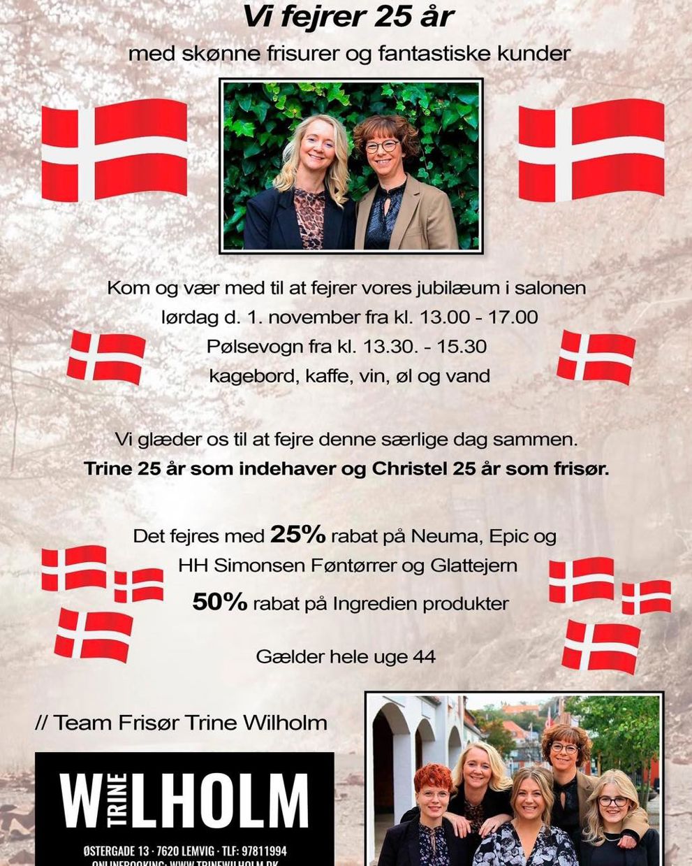 25 års jubilæum hos Frisør Trine Wilholm