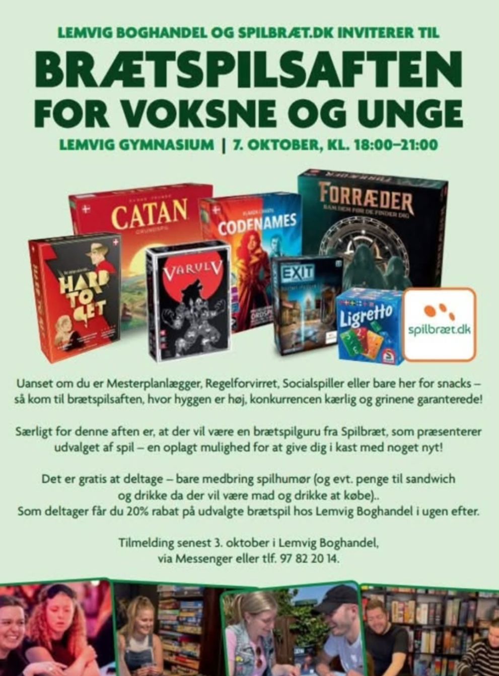 Brætspilsaften for voksne og unge på Lemvig Gymnasium