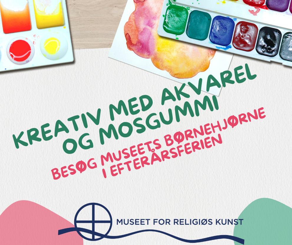 Kreativ med akvarel og mosgummi på Museet for Religiøs Kunst